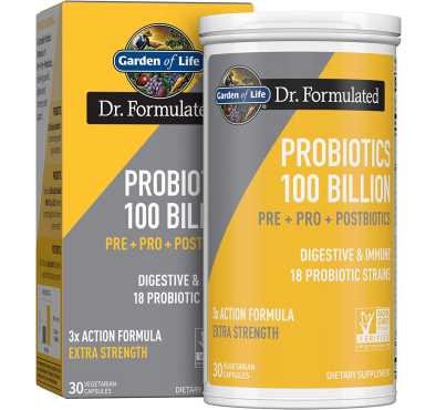 Probióticos Extra Fuertes 100 billones. Prebióticos, Probióticos, Postbióticos. 30 cápsulas vegetarianas