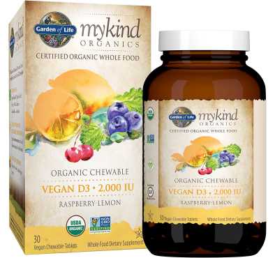 Vitamina D3 (2,000 IU) Masticable Frambuesa Limón, 30 vtab