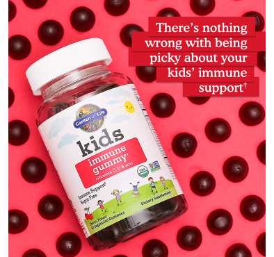 Soporte Inmune para Niños, Vitamina C, D, Zinc, sabor Cereza. 60 Gomitas
