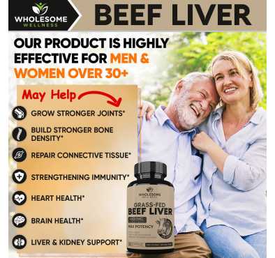 Hierro Natural de Hígado de Bovino Grass Fed, 180 caps