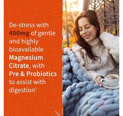 Magnesio con Prebióticos y Probióticos sabor Naranja Cremosa. Estrés, Relajación, Recuperación. 60 Gomitas