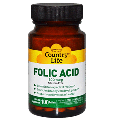 Ácido Fólico 800 mcg. 100 y 250 tabs