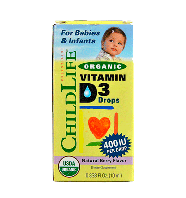 Vitamina D3 Orgánica para Bebes e Infantes sabor Berry (400 IU). 10 ml.