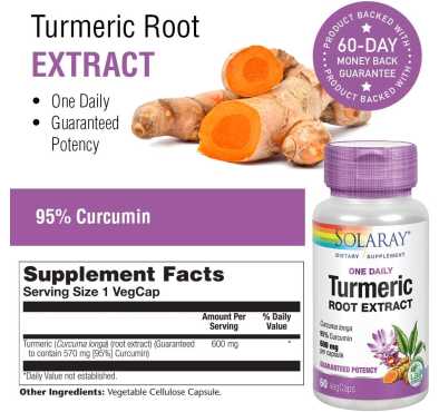 SOLARAY, Cúrcuma 600 mg, 30 vcaps