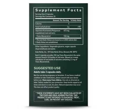 Resveratrol 150, 50 cápsulas veganas.