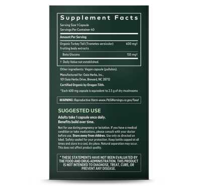 Hongo Turkey Tail, 40 Vegan Capsules