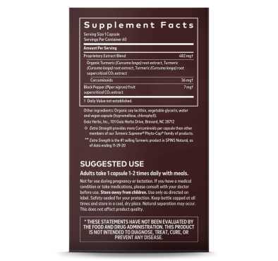 Cúrcuma Extra Fuerte. 30, 60 y 120 Vcaps