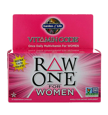 Multivitamínico Raw One Mujer, Vegetariano, 1 Diaria. Energía, Metabolismo, Piel, Uñas, Probióticos. 75 cáps veg