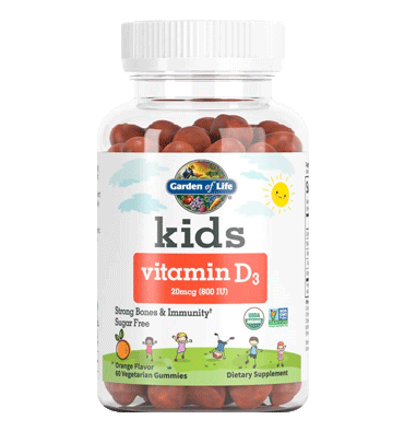 Vitamina D3, para Niños, sabor Naranja. 60 gomitas.