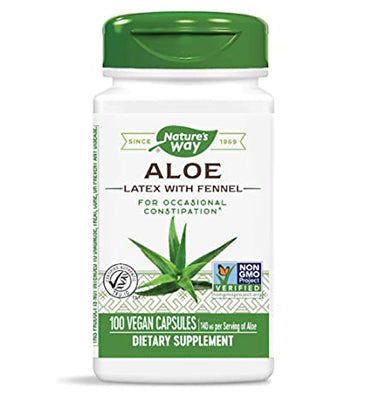 NATURE'S WAY, Aloe Latex with Fennel 140 mg, 100 Vcaps