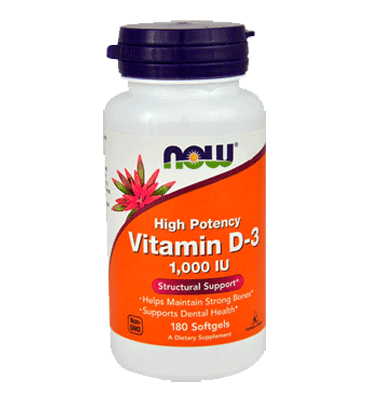 Vitamina D3 (1,000 IU) 180 caps.