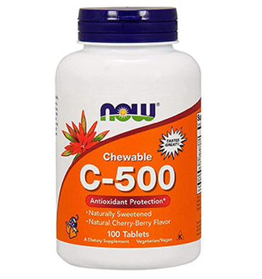 Vitamina C Masticable 500, sabor Cereza Berry. 100 Tabs