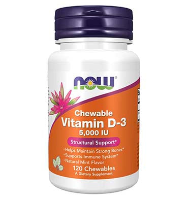 Vitamina D3 (5,000 IU) sabor Menta, 120 Chews
