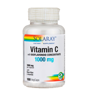 Vitamina C con Acerola y Rose Hips 1000 mg, 250 vcaps.